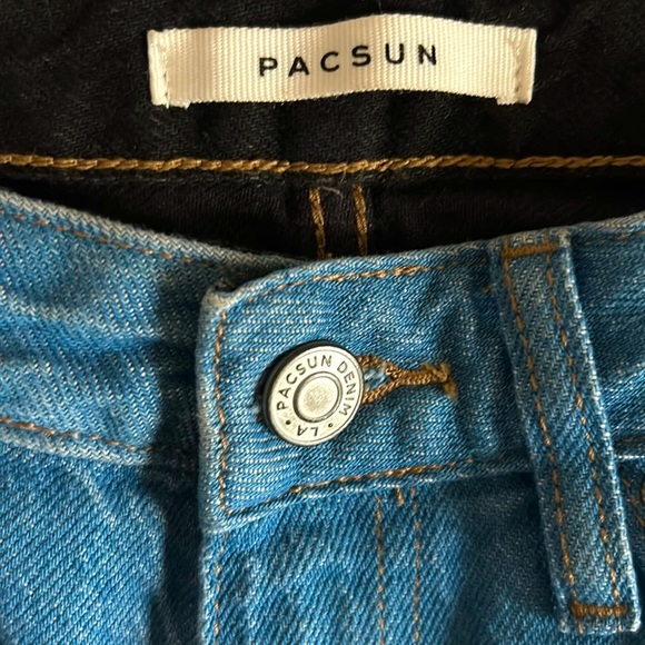 PacSun Eco Blue & Black Paneled 90s Boyfriend Jeans Size 25 - Picture 8 of 11